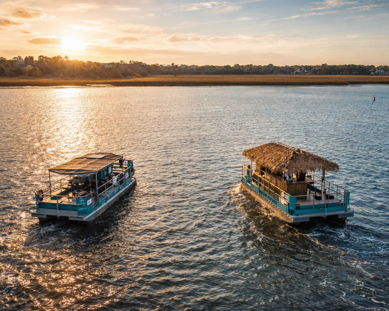 Two Party Boats in the Charleston harbor